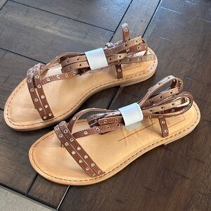Brown Studded Women's Sandals